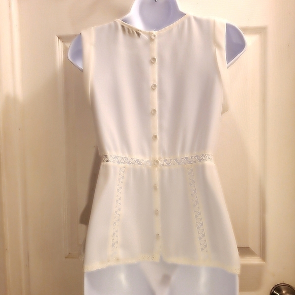 Maude blouse off-white lace detail epaulets peplum - Picture 2 of 14